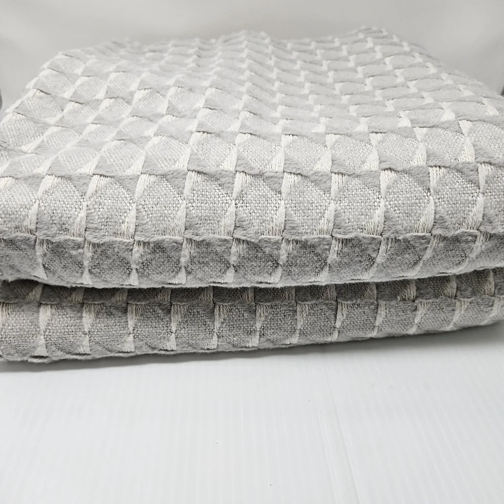 Mora Son De Abrigo Spain 2 Throw Blankets Cotton Blend Textured Weave Gray Cream